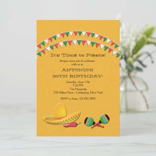 Fiesta Fun Uitnodiging (Staand voorkant)