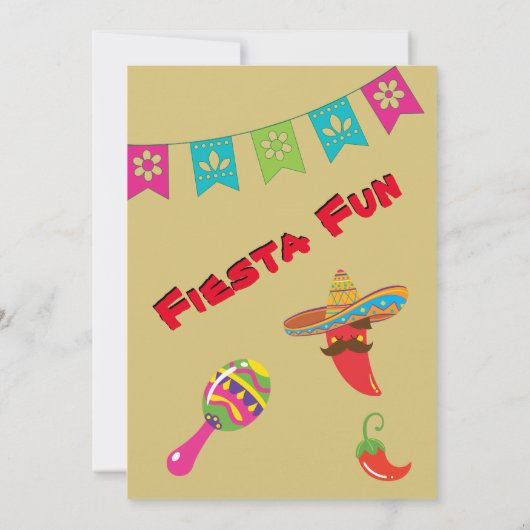 Fiesta Fun Wedding Shower Game Fab Kaart (Achterkant)