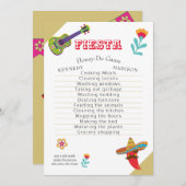 Fiesta Fun Wedding Shower Game Fab Kaart (Voorkant / Achterkant)