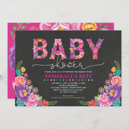 Fiesta Garden Floral Baby shower Kaart