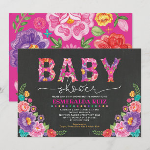 Fiesta Garden Floral Baby shower Kaart