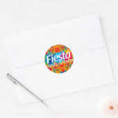 Fiesta Geel Kleurrijk Bloemneutraal Baby shower Ronde Sticker (Envelop)