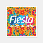 Fiesta Geel Kleurrijk Bloemneutraal Baby shower Servet (Voorkant)