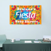 Fiesta Geel Kleurrijk Bloemneutraal Baby shower Spandoek (Beurs)