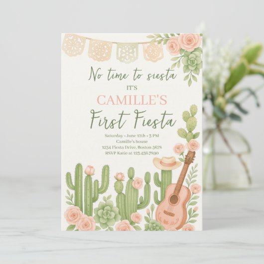 Fiesta geen tijd om een verjaardagsfeestje te vier kaart (Staand voorkant)