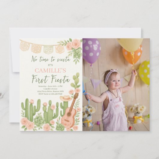 Fiesta Geen tijd om Siesta verjaardagsfeestje foto Kaart (Voorkant)