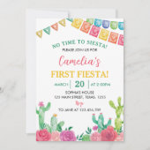 Fiesta Geen tijd om te Siesta 1e verjaardag uitnod Kaart (Voorkant)