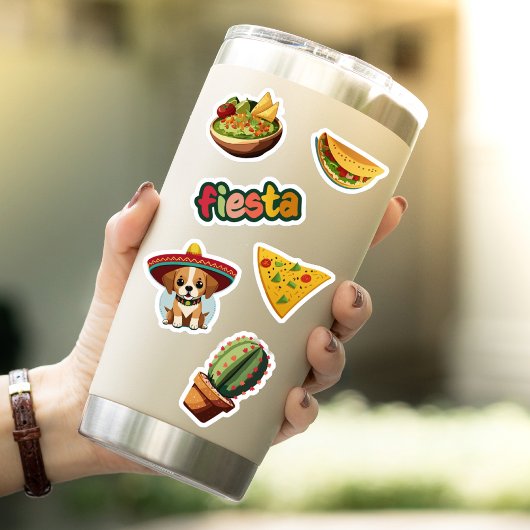 Fiesta geïnspireerde illustraties Stickers set