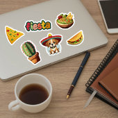 Fiesta geïnspireerde illustraties Stickers set