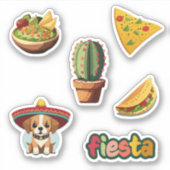 Fiesta geïnspireerde illustraties Stickers set (Voorkant)