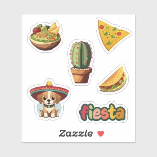 Fiesta geïnspireerde illustraties Stickers set (Vel)