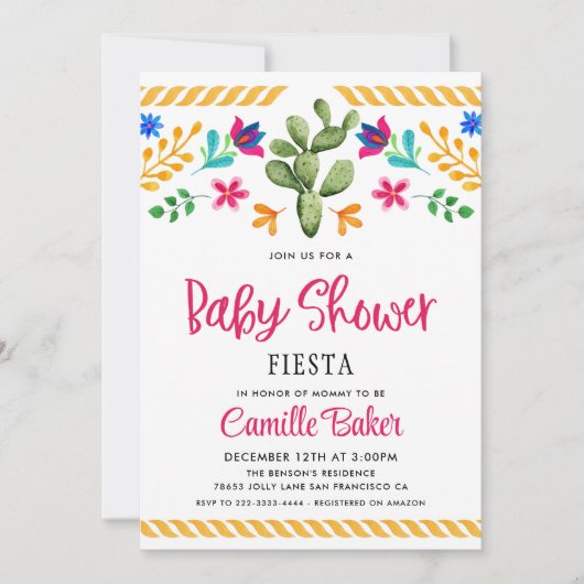 Fiesta Gender Neutrale Baby shower Uitnodiging (Voorkant)