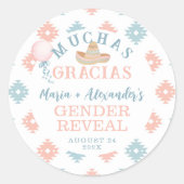 Fiesta Gender onthullen Hartelijk dank Ronde Sticker (Voorkant)