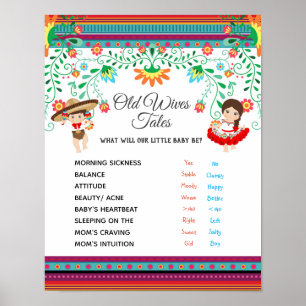 Fiesta Gender onthulling oude Wives Tales Board Poster