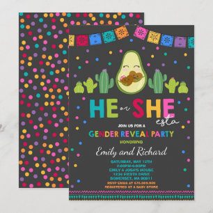 Fiesta Gender onthulling party he or she-Esta onth Kaart