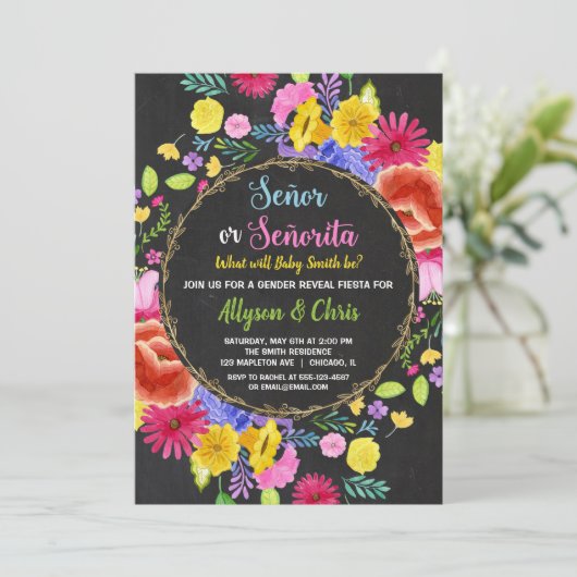 Fiesta gender onthult Mexicaanse fista Kaart (Staand voorkant)