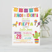 Fiesta Gender Reopenbaart Uitnodiging - Witte acht (Staand voorkant)