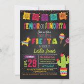 Fiesta Gender Reveal Invitation Kaart (Voorkant)