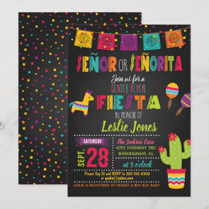 Fiesta Gender Reveal Invitation Kaart