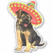 Fiesta German Shepherd Vinyl Sticker (Voorkant)