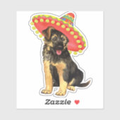 Fiesta German Shepherd Vinyl Sticker (Vel)