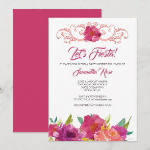 Fiesta Girl Baby shower Invitation Kaart