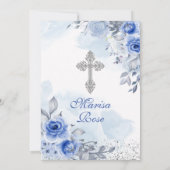Fiesta Girl Baptism Christening Pastel Floral Kaart (Achterkant)