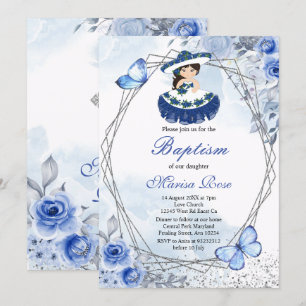 Fiesta Girl Baptism Christening Pastel Floral Kaart