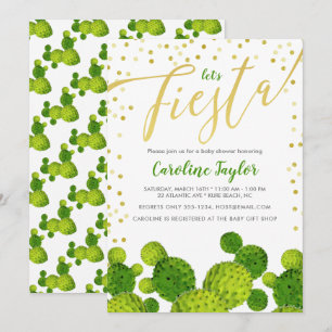 Fiesta Goud en Groen Baby shower Kaart
