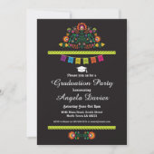 Fiesta Graduation Party Mexican Pattern Pet nodigt Kaart (Voorkant)