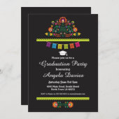 Fiesta Graduation Party Mexican Pattern Pet nodigt Kaart (Voorkant / Achterkant)