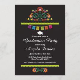 Fiesta Graduation Party Mexican Pattern Pet nodigt Kaart