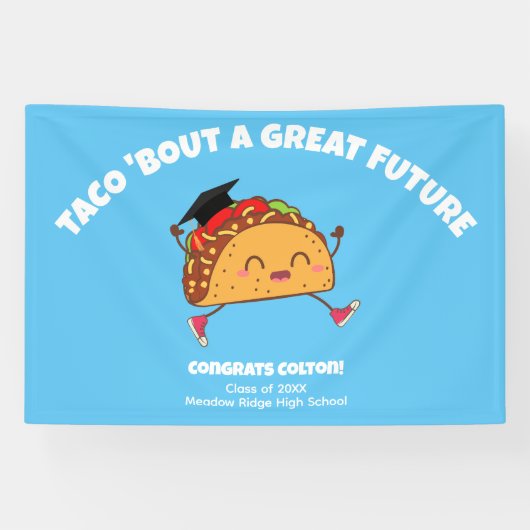 Fiesta Graduation Party Taco over een geweldige to Spandoek (Horizontaal)