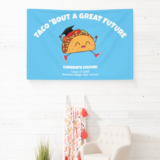 Fiesta Graduation Party Taco over een geweldige to Spandoek (Insitu)