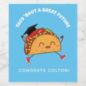Fiesta Graduation Party Taco over een geweldige to Wijn Etiket (Enkel label)