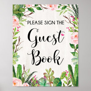Fiesta Guest Book Sign Baby shower Vrijgezellenfee Poster