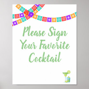 Fiesta Guest Book Sign Poster