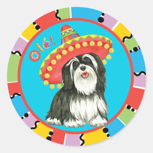 Fiesta Havanese Ronde Sticker (Voorkant)