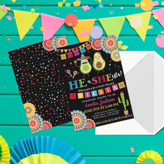 Fiesta He of she-esta Invitation Mexican Kaart