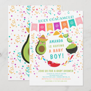 Fiesta Heilige Guacamole Baby shower Kaart