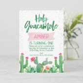 Fiesta Heilige Guacamole Birthday Uitnodiging (Staand voorkant)