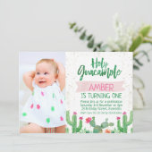 Fiesta Heilige Guacamole Foto Verjaardag Uitnodigi Kaart (Staand voorkant)