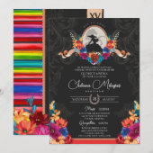 Fiesta Heldere Bloemen Mooie Ranch Quinceañera Kaart (Voorkant / Achterkant)