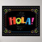 Fiesta HOLA Party Sign Print (Voorkant)