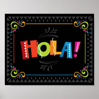 Fiesta HOLA Party Sign Print