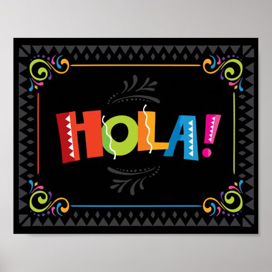 Fiesta HOLA Party Sign Print (Voorkant)