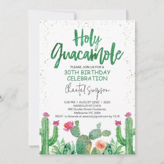 Fiesta Holy Guacamole 30ste verjaardag uitnodiging (Voorkant)