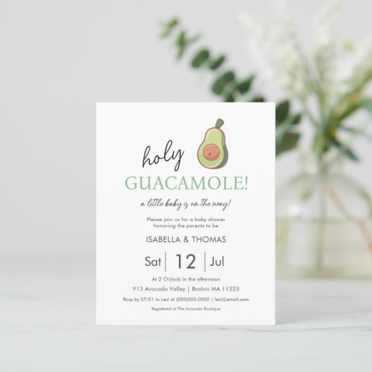 Fiesta | Holy Guacamole Baby shower Invitation (Staand voorkant)