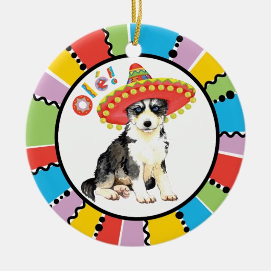 Fiesta Husky Keramisch Ornament (Voorkant)