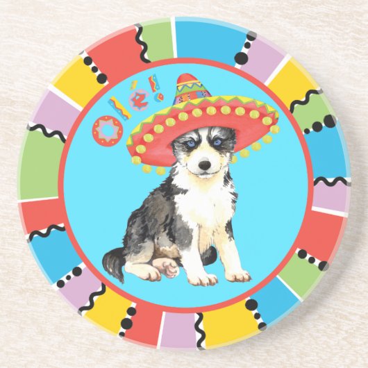 Fiesta Husky Zandsteen Onderzetter (Voorkant)